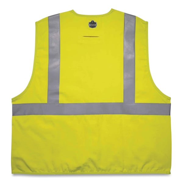 GloWear 8261FRHL Class 2 Dual Compliant FR Hook And Loop Safety Vest, Small/Medium, Lime